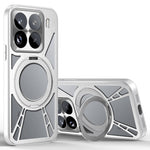 For Xiaomi 15 Pro Case Magnetic Kickstand Hollow Heat Dissipation Silicone + PC + Metal Bumper Phone Cover
