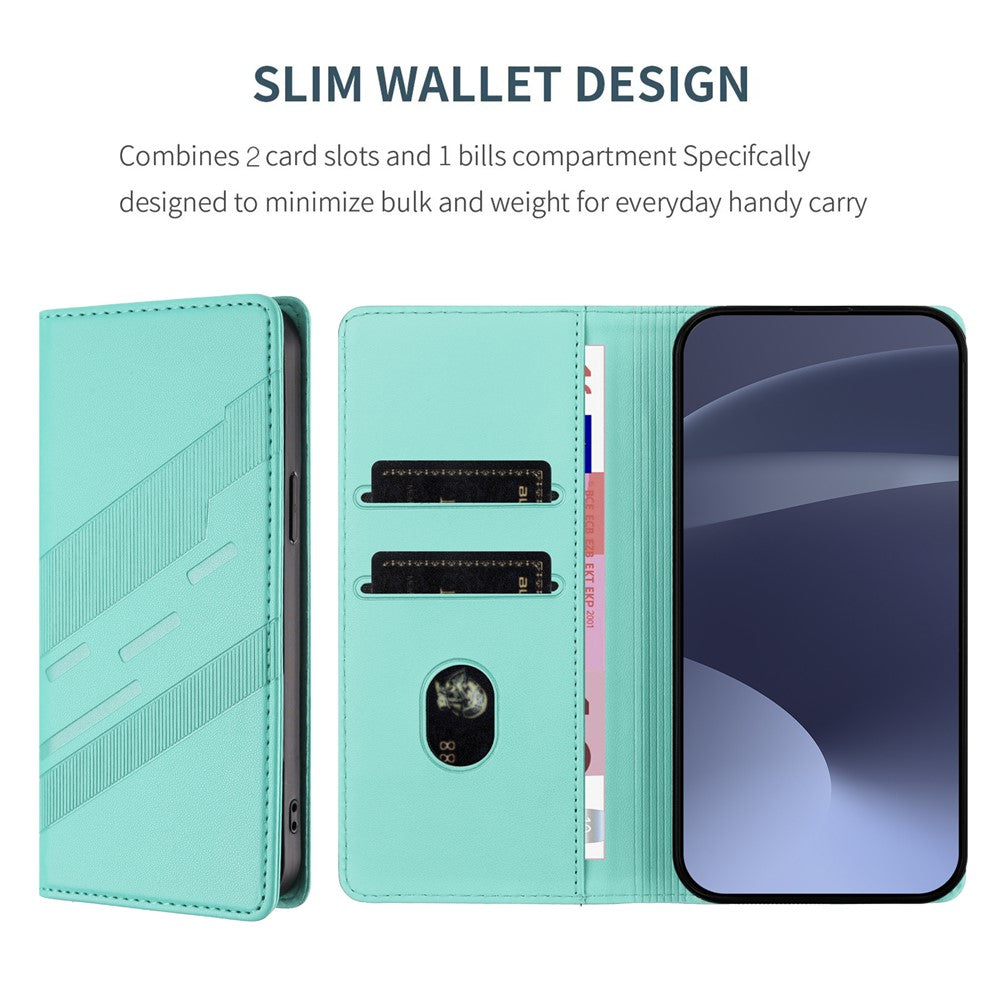 Til Samsung Galaxy A15 4G / Galaxy A15 5G Telefonetuier, Punk Stil Præget Pung Stander Læder Cover