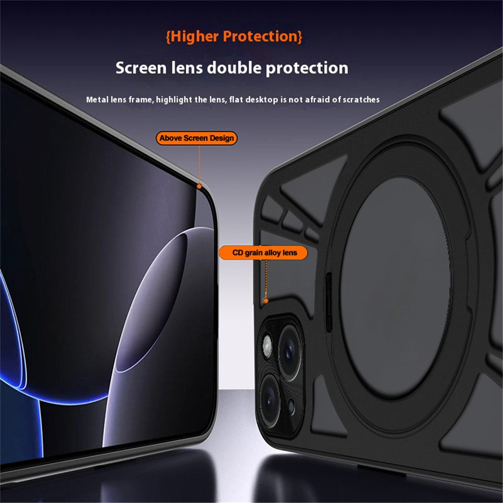 Til iPhone 13-cover Magnetisk støtteben Hul Varmeafledning Silikone + PC + Metal Bumper Telefoncover