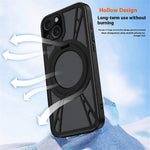 Til iPhone 13-cover Magnetisk støtteben Hul Varmeafledning Silikone + PC + Metal Bumper Telefoncover