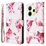For Xiaomi Redmi Note 14 4G (164.84mm) Case Lacquered Marble Pattern Leather Phone Cover