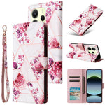 For Xiaomi Redmi Note 14 4G (164.84mm) Case Lacquered Marble Pattern Leather Phone Cover