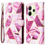 For Xiaomi Redmi Note 14 4G (164.84mm) Case Lacquered Marble Pattern Leather Phone Cover