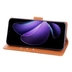 Oppo Reno13 F 5G (Reno 13 FS 5G) / 4G-skal, rosblommigt PU-läderplånboksfodral med 3 kortfack
