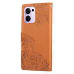 Oppo Reno13 F 5G (Reno 13 FS 5G) / 4G-skal, rosblommigt PU-läderplånboksfodral med 3 kortfack