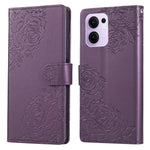 Oppo Reno13 F 5G (Reno 13 FS 5G) / 4G-skal, rosblommigt PU-läderplånboksfodral med 3 kortfack