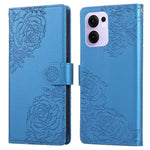 Oppo Reno13 F 5G (Reno 13 FS 5G) / 4G-skal, rosblommigt PU-läderplånboksfodral med 3 kortfack