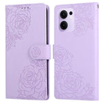 Oppo Reno13 F 5G (Reno 13 FS 5G) / 4G-skal, rosblommigt PU-läderplånboksfodral med 3 kortfack