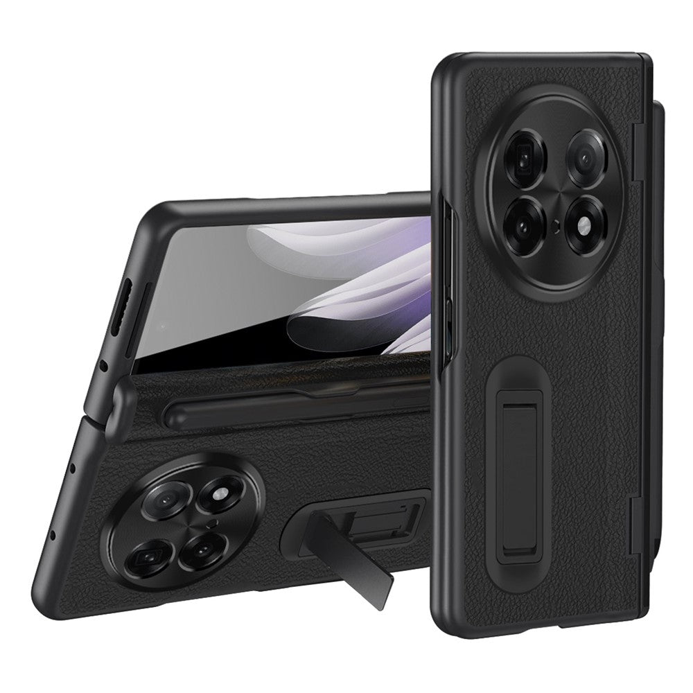 For Oppo Find N5 5G Case Kickstand PC  + PU Leather Folding Phone Cover with Screen Protector and Stylus