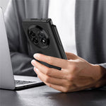 For Oppo Find N5 5G Case Kickstand PC  + PU Leather Folding Phone Cover with Screen Protector and Stylus