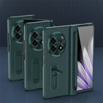 For Oppo Find N5 5G Case Kickstand PC  + PU Leather Folding Phone Cover with Screen Protector and Stylus