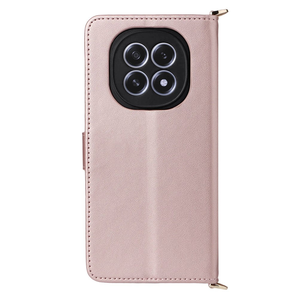 For Oppo F29 5G Wallet Case with Shoulder  /  Wrist Strap Leather Phone Cover Stand