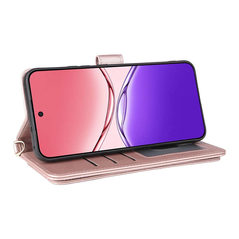 For Oppo F29 5G Wallet Case with Shoulder  /  Wrist Strap Leather Phone Cover Stand