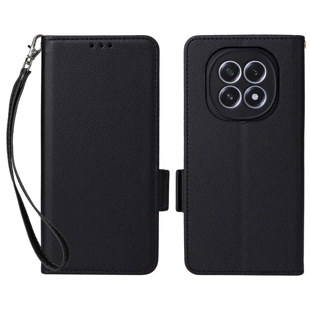 For Oppo F29 5G Case with Wrist Strap Litchi Texture PU Leather Wallet Phone Cover