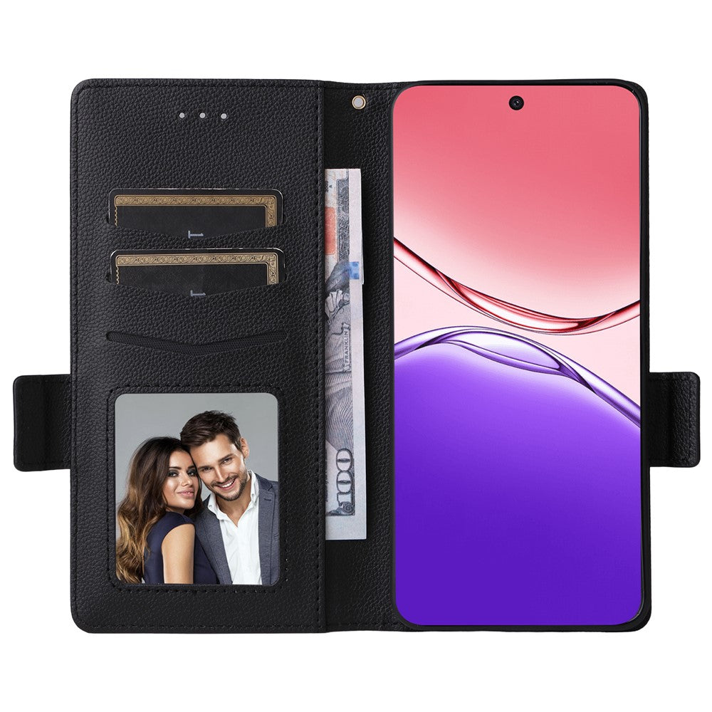For Oppo F29 5G Case with Wrist Strap Litchi Texture PU Leather Wallet Phone Cover