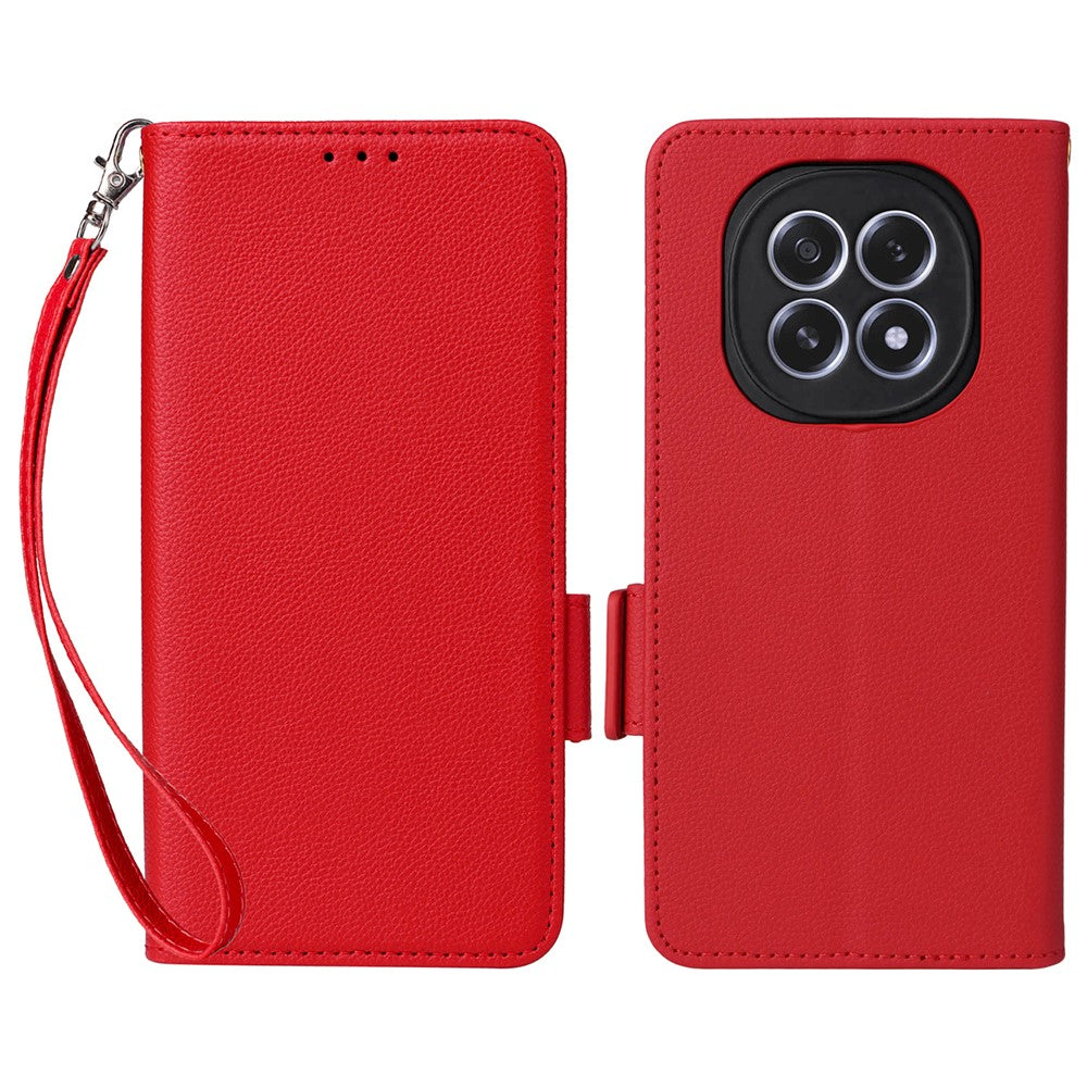 For Oppo F29 5G Case with Wrist Strap Litchi Texture PU Leather Wallet Phone Cover