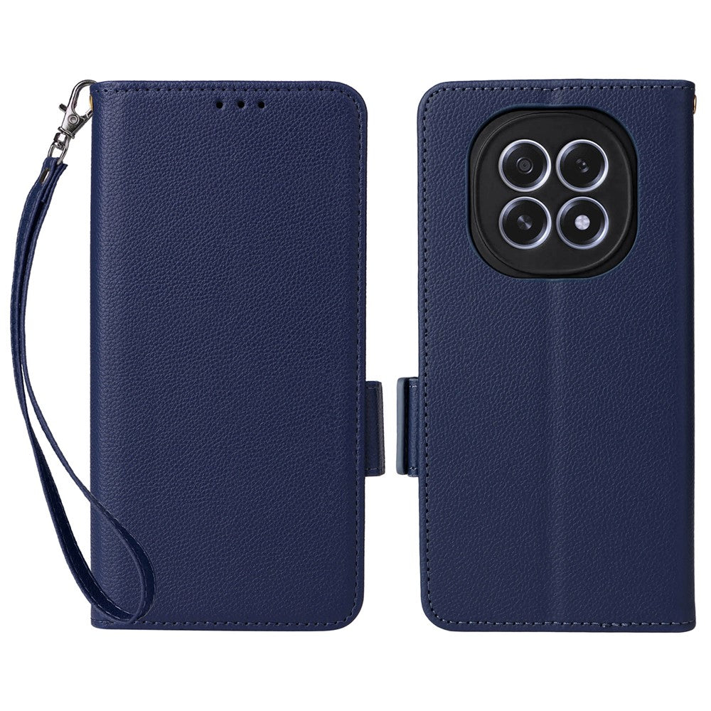 For Oppo F29 5G Case with Wrist Strap Litchi Texture PU Leather Wallet Phone Cover