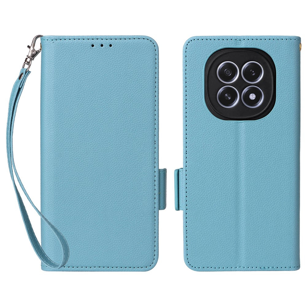 For Oppo F29 5G Case with Wrist Strap Litchi Texture PU Leather Wallet Phone Cover