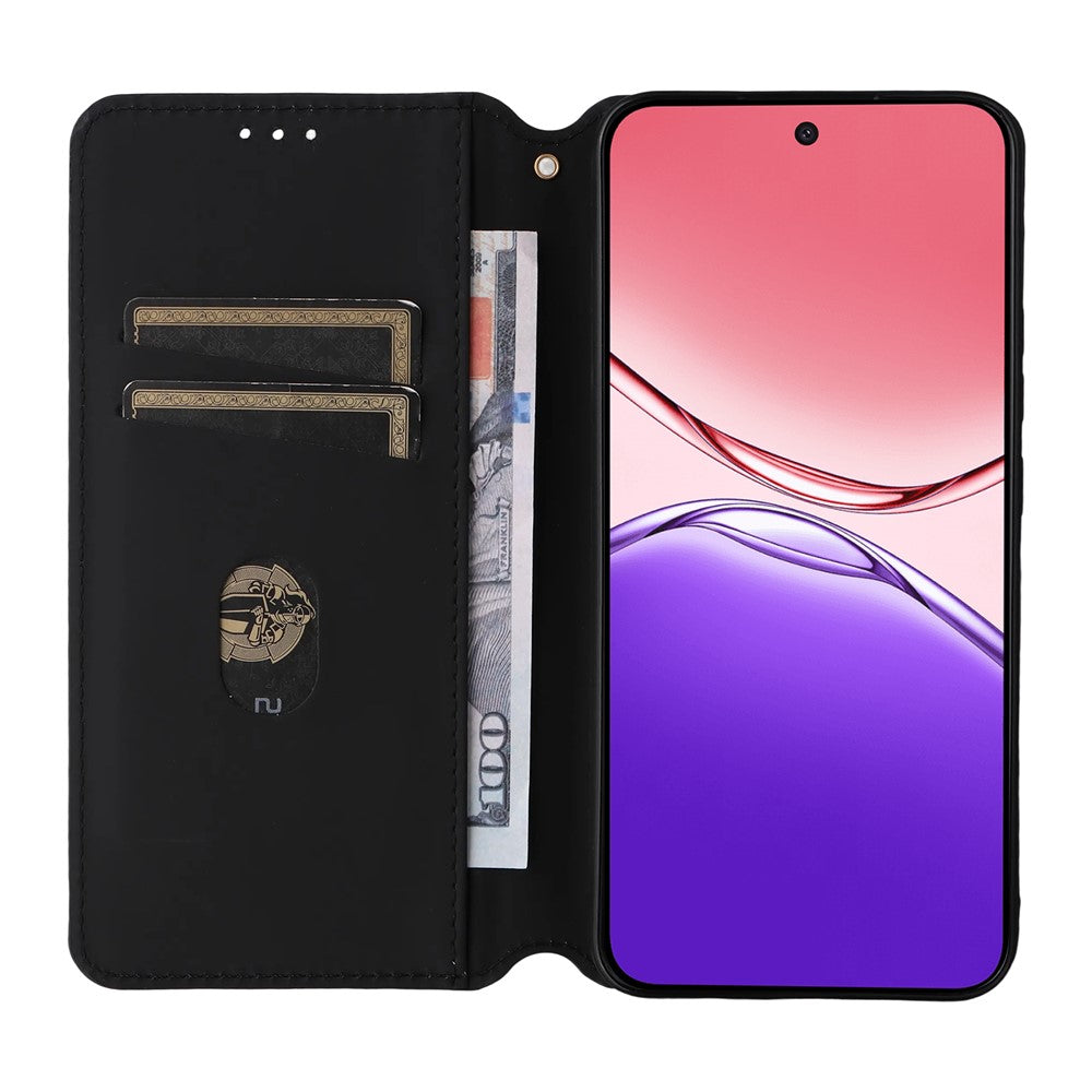 For Oppo F29 5G Case Wallet Rhombus Imprinted Leather Phone Cover