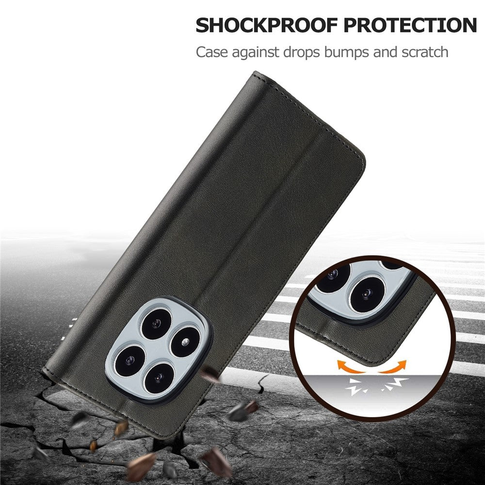 LC.IMEEKE For Xiaomi Redmi Note 14 Pro 4G Case Calf Texture PU Leather Stand Wallet Phone Cover