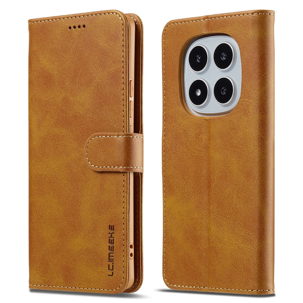 LC.IMEEKE For Xiaomi Redmi Note 14 Pro 4G Case Calf Texture PU Leather Stand Wallet Phone Cover