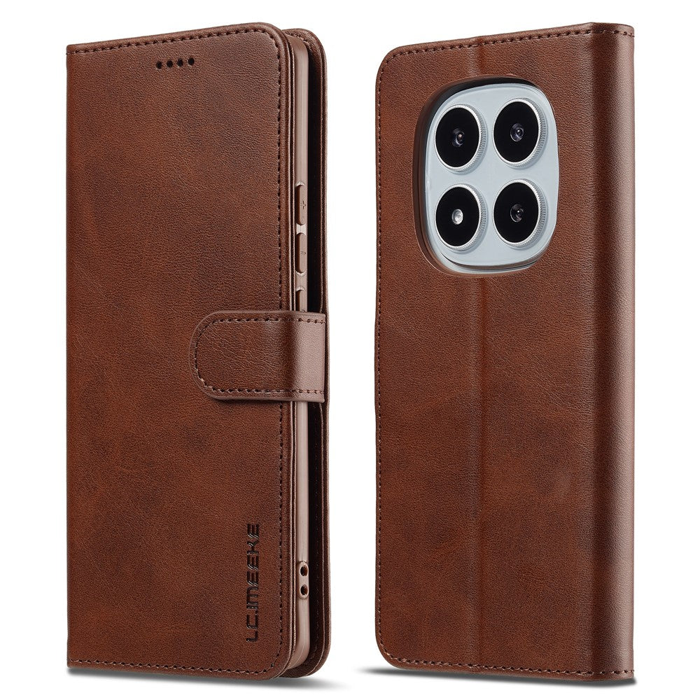 LC.IMEEKE For Xiaomi Redmi Note 14 Pro 4G Case Calf Texture PU Leather Stand Wallet Phone Cover