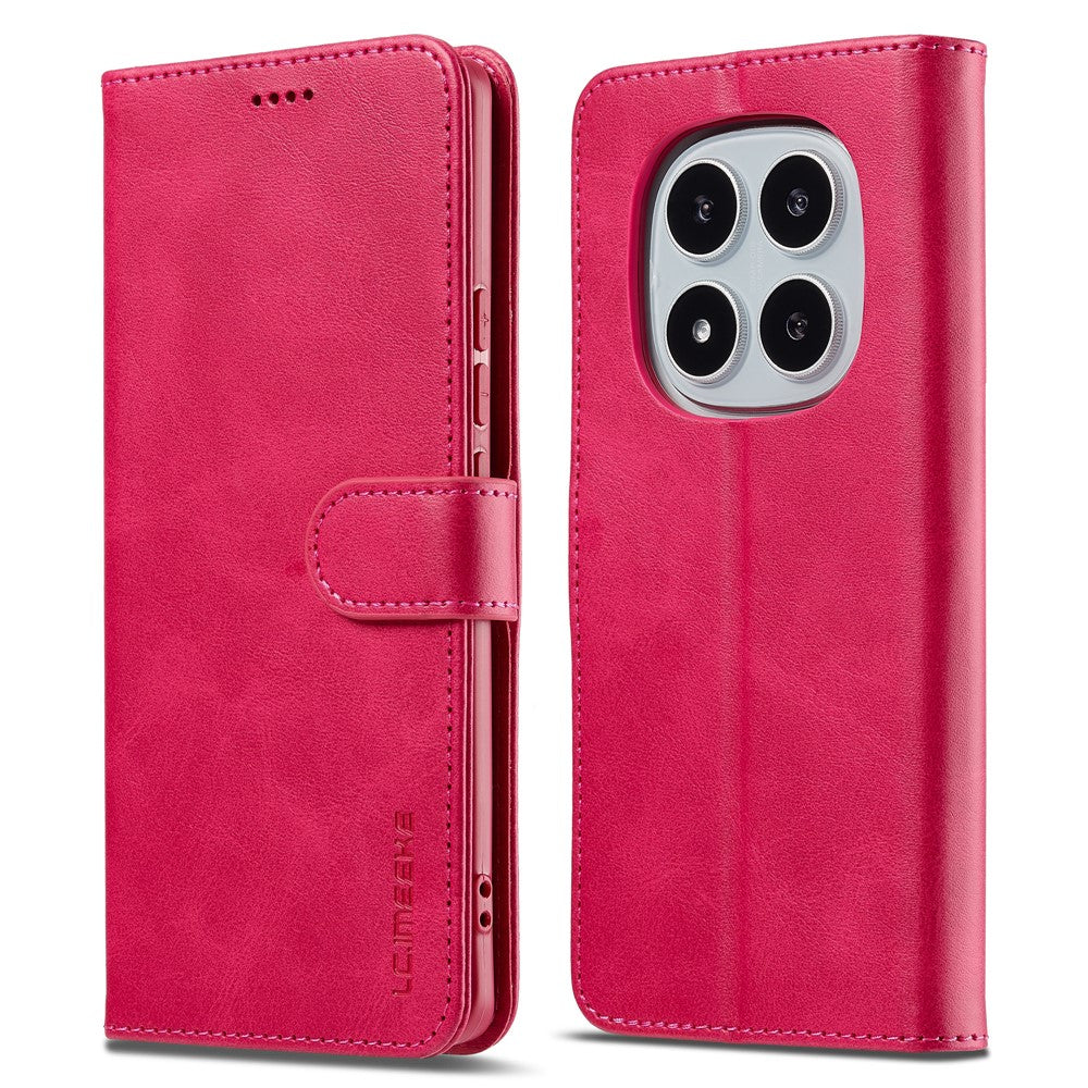 LC.IMEEKE For Xiaomi Redmi Note 14 Pro 4G Case Calf Texture PU Leather Stand Wallet Phone Cover