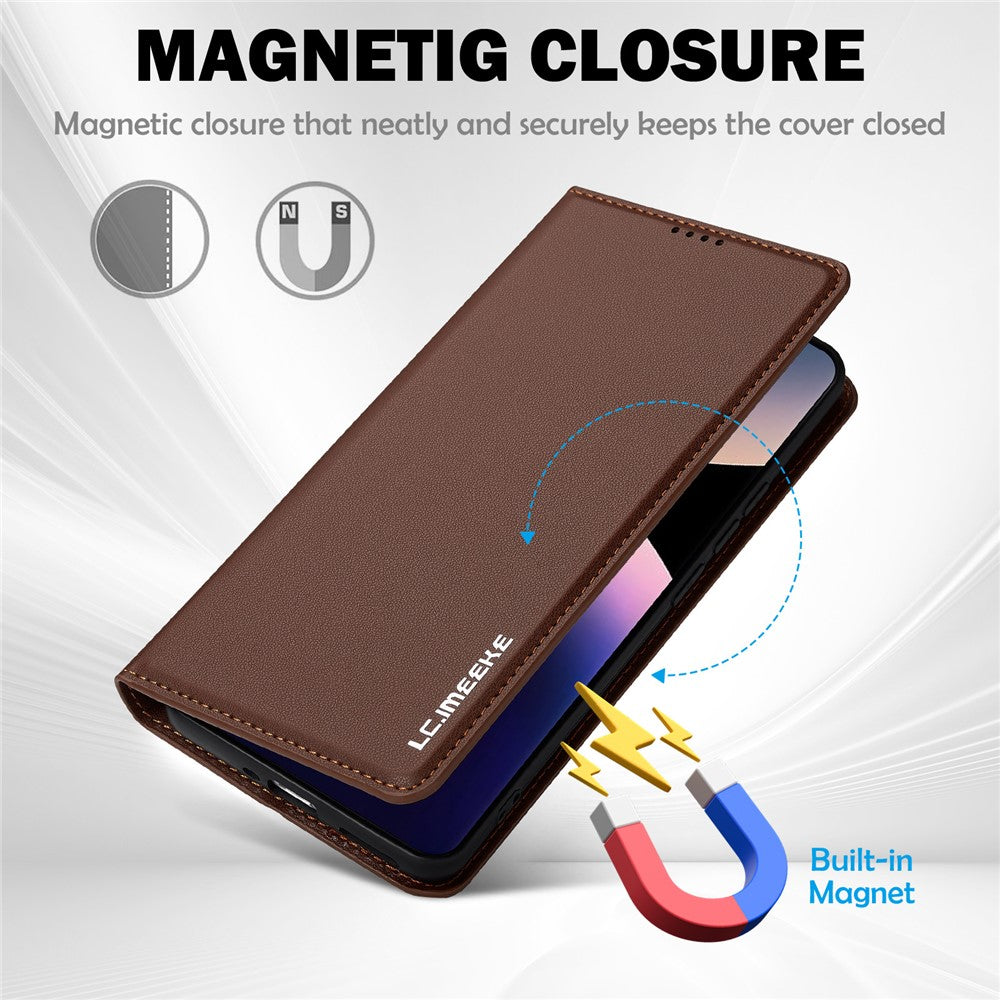 LC.IMEEKE L1 Series for Xiaomi Redmi Note 14 Pro 4G Case PU Leather Wallet Stand Protective Phone Cover