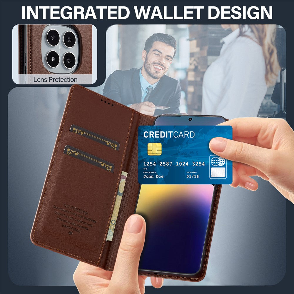 LC.IMEEKE L1 Series for Xiaomi Redmi Note 14 Pro 4G Case PU Leather Wallet Stand Protective Phone Cover