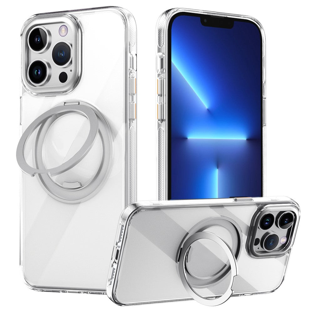 Magnetiskt skal för iPhone 13 Pro Max, roterande växel, pivotstativ, PC + TPU-baksida