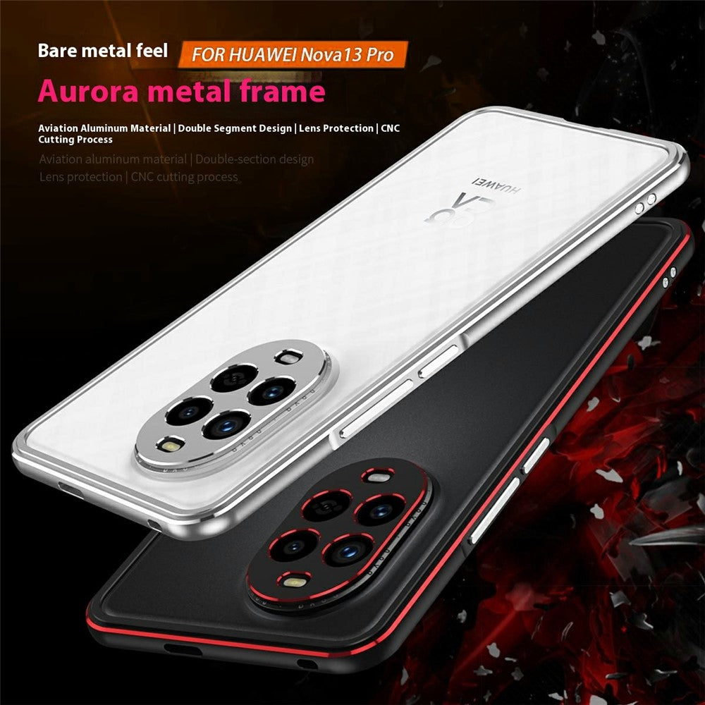 For Huawei nova 13 Pro 5G Bumper Case Metal Frame Phone Cover with Camera Lens Guard