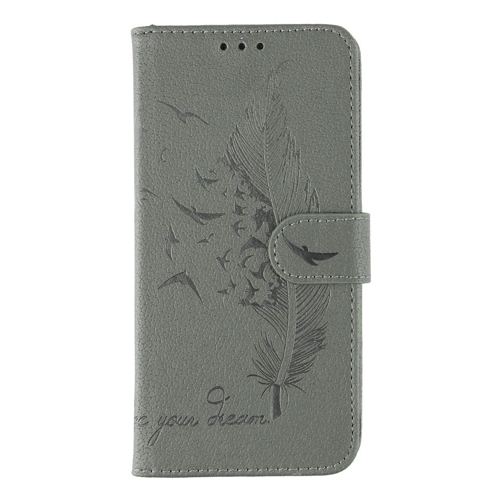 Til Samsung Galaxy A08 5G / A08 4G / A07 4G / A06 4G / A06 5G Etui Fjerpræget PU Læderpung Telefoncover
