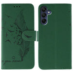 Til Samsung Galaxy A06s Etui Fjerpræg PU Læder Pung Telefoncover