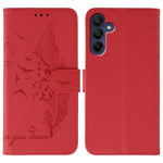 Til Samsung Galaxy A06s Etui Fjerpræg PU Læder Pung Telefoncover