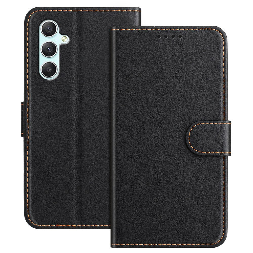 Til Samsung Galaxy A34 5G Læder Cover Pung Stativ Ensfarvet Anti-fald Telefoncover