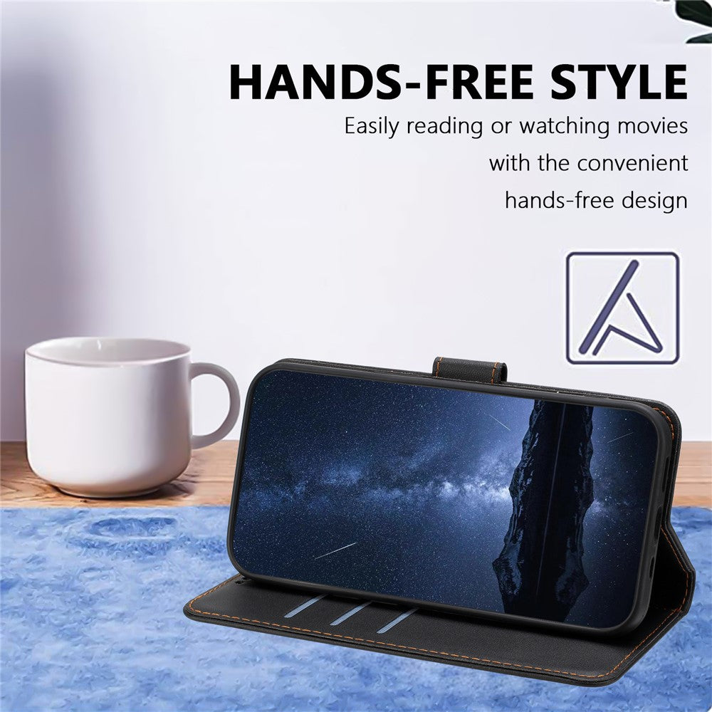 Til Samsung Galaxy A34 5G Læder Cover Pung Stativ Ensfarvet Anti-fald Telefoncover