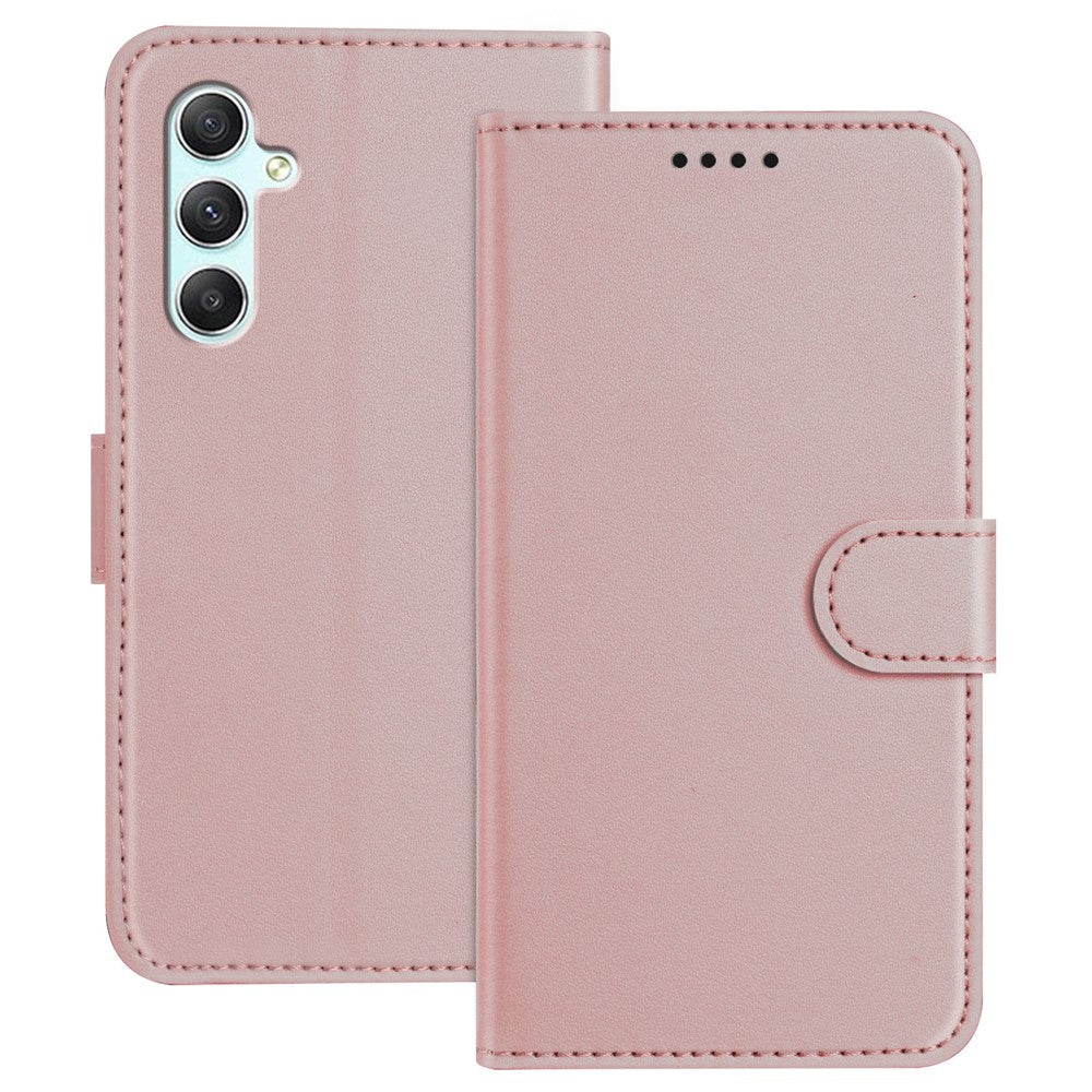 Til Samsung Galaxy A34 5G Læder Cover Pung Stativ Ensfarvet Anti-fald Telefoncover