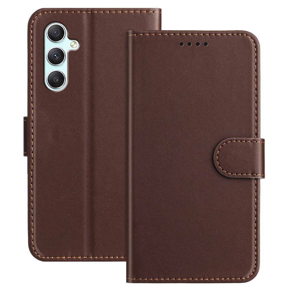Til Samsung Galaxy A34 5G Læder Cover Pung Stativ Ensfarvet Anti-fald Telefoncover