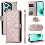 For Honor 400 Lite 5G Wallet Case with Shoulder / Wrist Strap Leather Phone Cover Stand