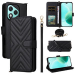 For Honor 400 Lite 5G Wallet Case with Shoulder / Wrist Strap Leather Phone Cover Stand