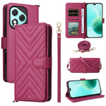 For Honor 400 Lite 5G Wallet Case with Shoulder / Wrist Strap Leather Phone Cover Stand