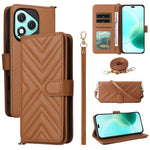 For Honor 400 Lite 5G Wallet Case with Shoulder / Wrist Strap Leather Phone Cover Stand