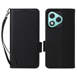 For Honor 400 Lite 5G etui med håndledsrem litchi tekstur PU læder pung telefoncover