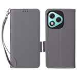For Honor 400 Lite 5G etui med håndledsrem litchi tekstur PU læder pung telefoncover
