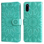 Til Samsung Galaxy F06 5G Etui Solsikkepræget Læderpung Telefoncover