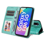 Til Samsung Galaxy F06 5G Etui Solsikkepræget Læderpung Telefoncover