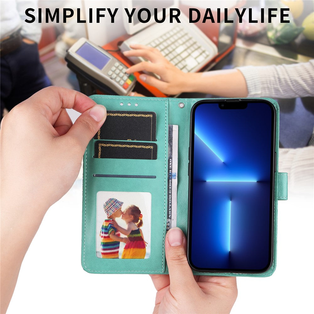 Til Samsung Galaxy F06 5G Etui Solsikkepræget Læderpung Telefoncover