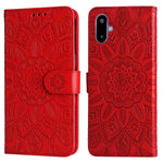 Til Samsung Galaxy F06 5G Etui Solsikkepræget Læderpung Telefoncover