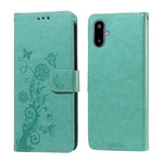 Til Samsung Galaxy F06 5G Læder Cover Sommerfugle Blomsterpræg Tegnebogs Stand Cover