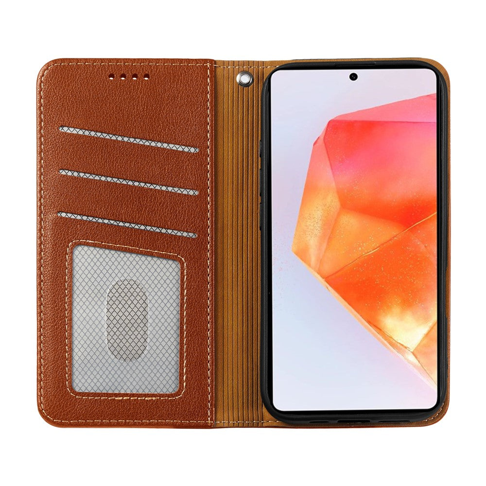 Til Samsung Galaxy A35 5G Cover Pung RFID-blokerende lædertelefoncover Stærk magnetlukning